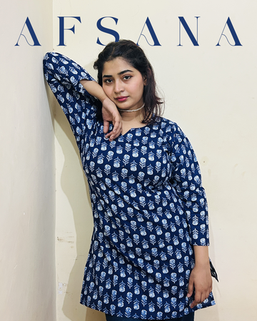 Afsana Notch Neck Sleeve Kurti