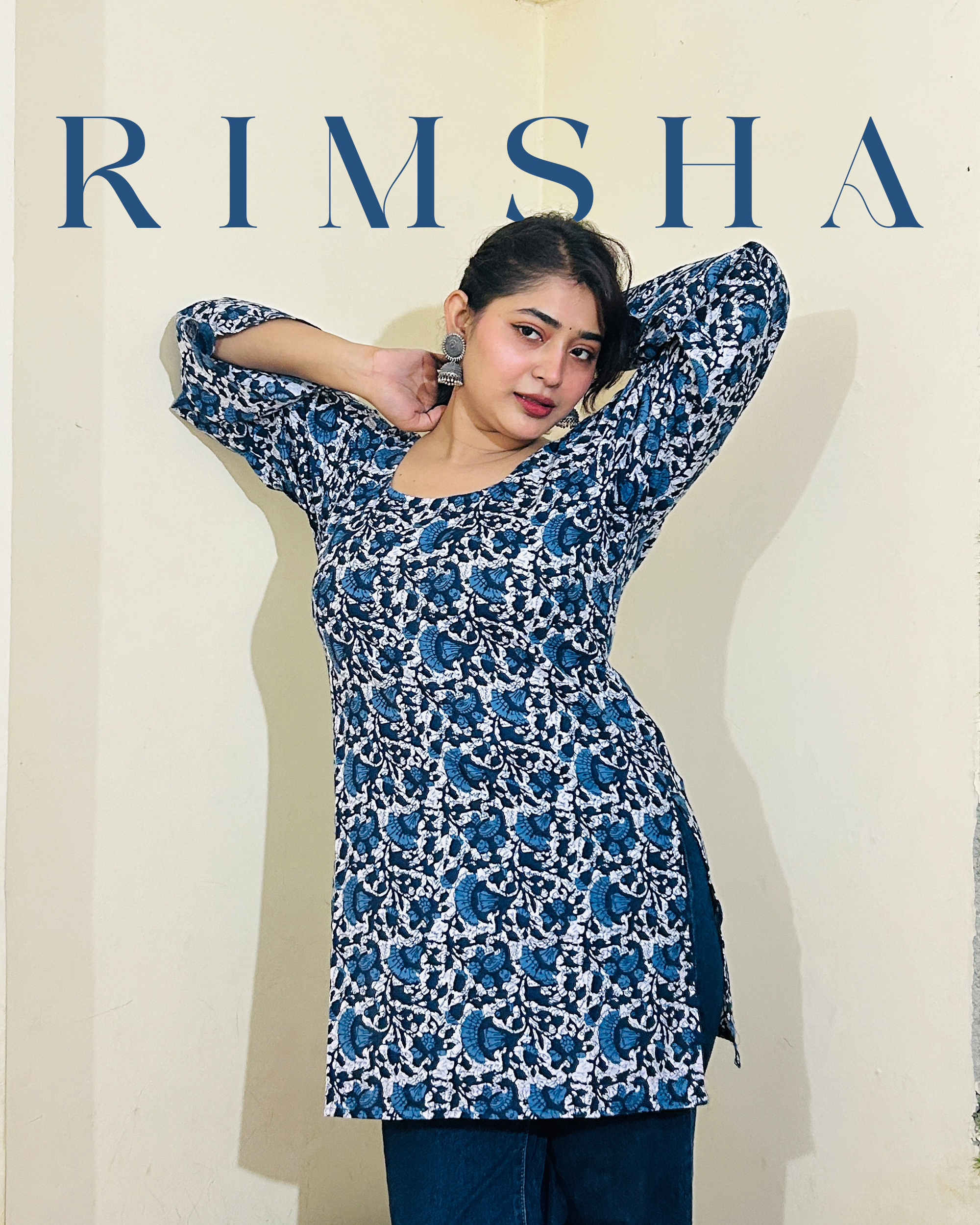 Rimsha Deep Back Bell Sleeve Kurti