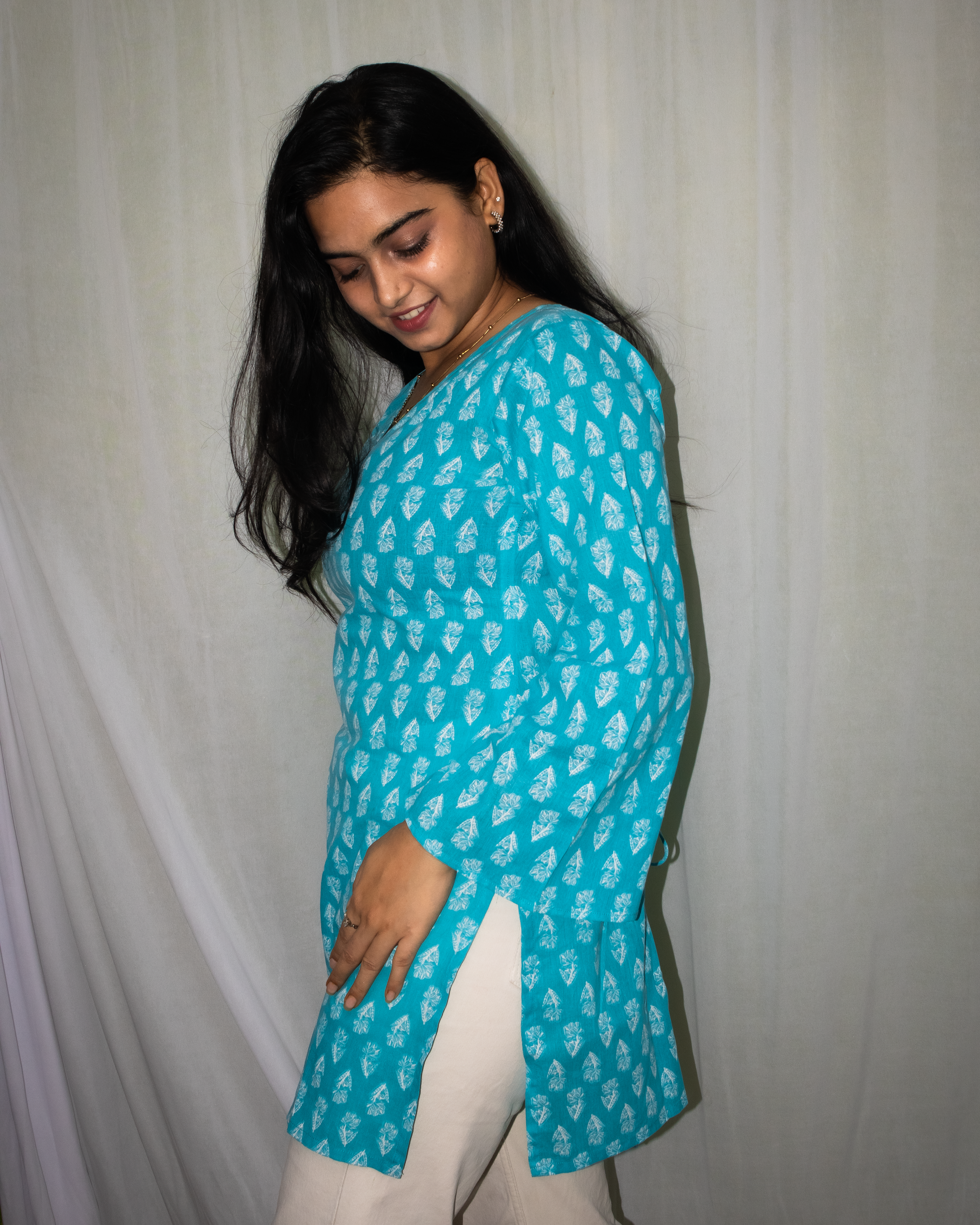 Kusum V-Neck Bell Sleeve Kurti