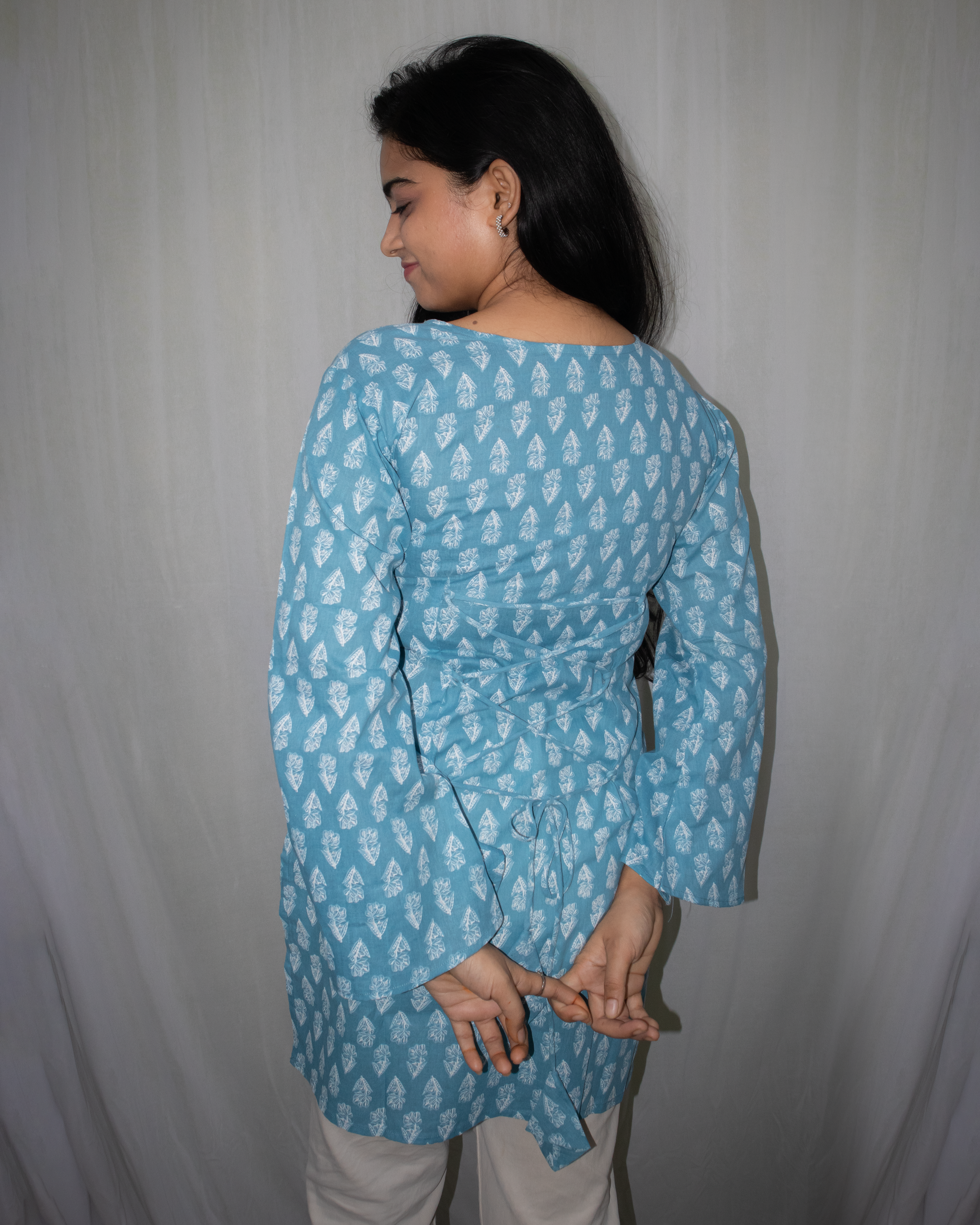 Kusum V-Neck Bell Sleeve Kurti