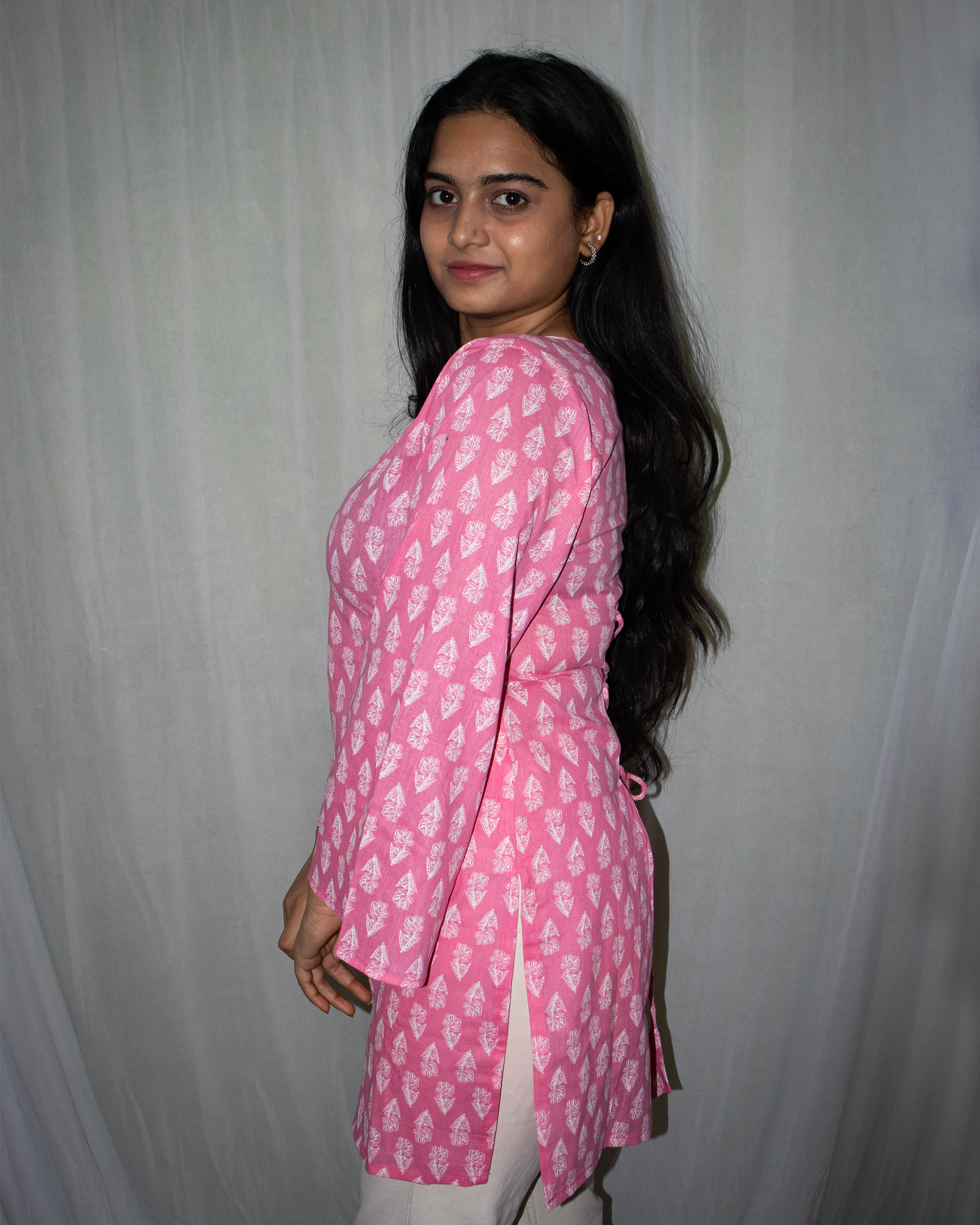 Kusum V-Neck Bell Sleeve Kurti