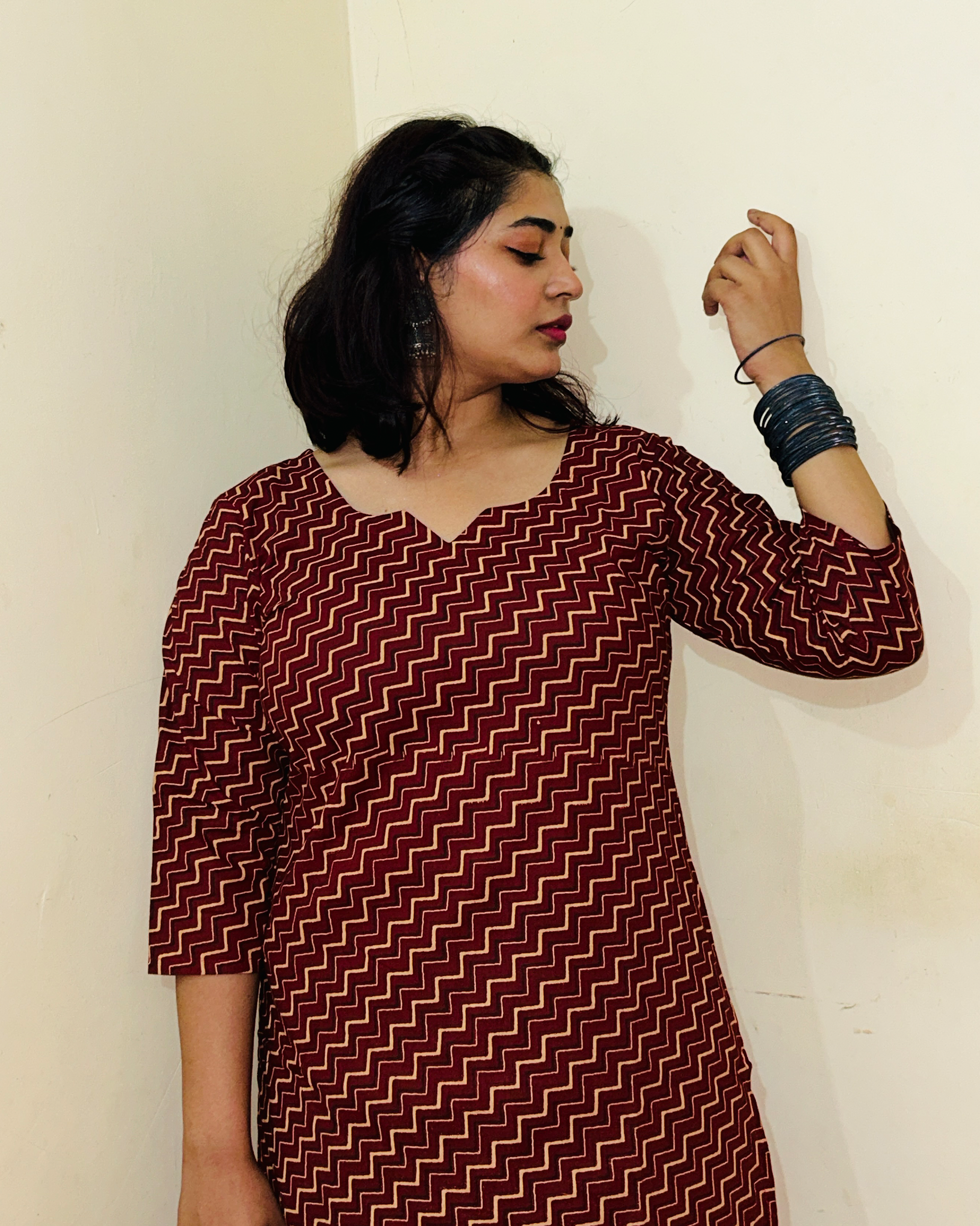 Mahira Zigzag Long Straight Kurti