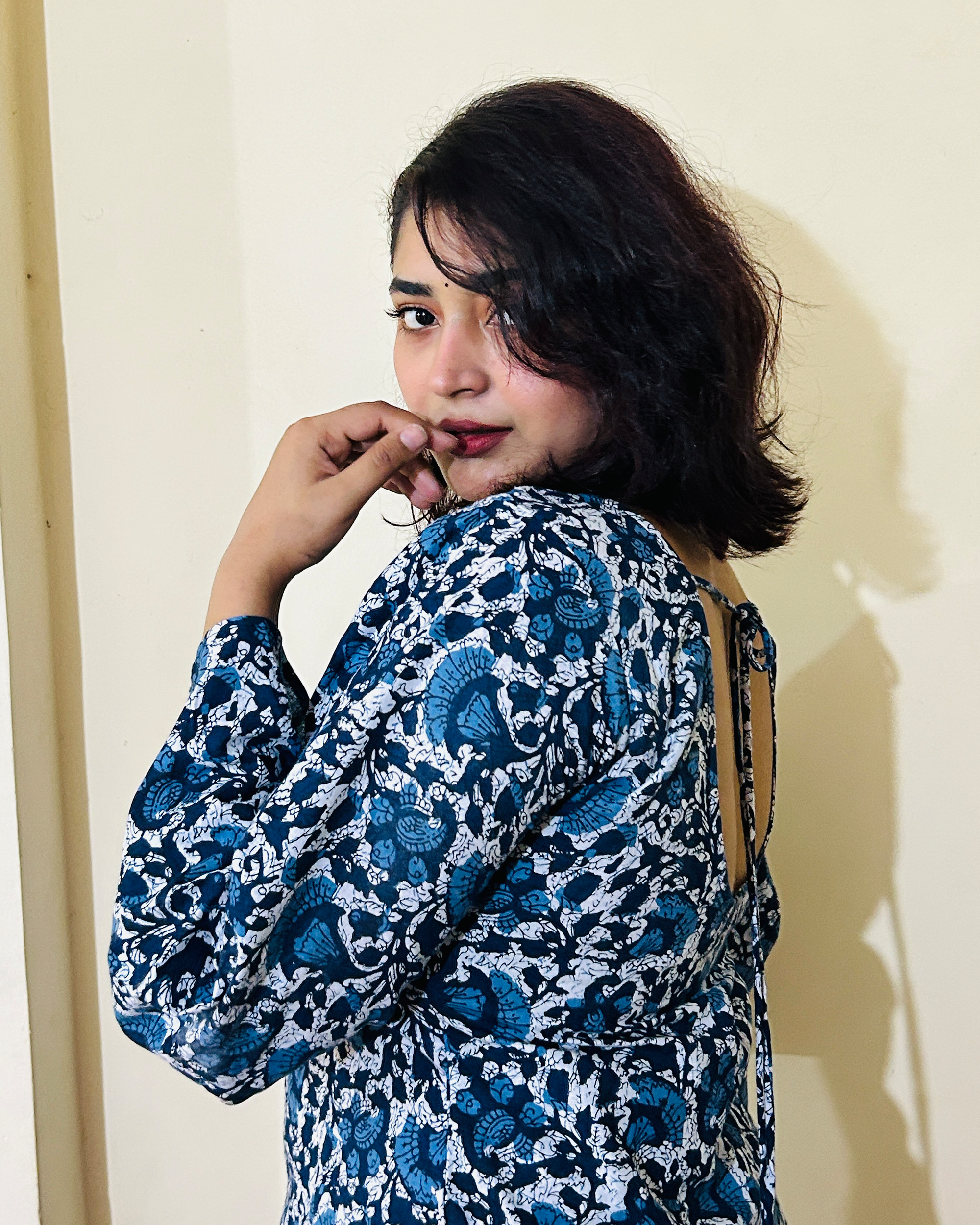 Rimsha Deep Back Bell Sleeve Kurti