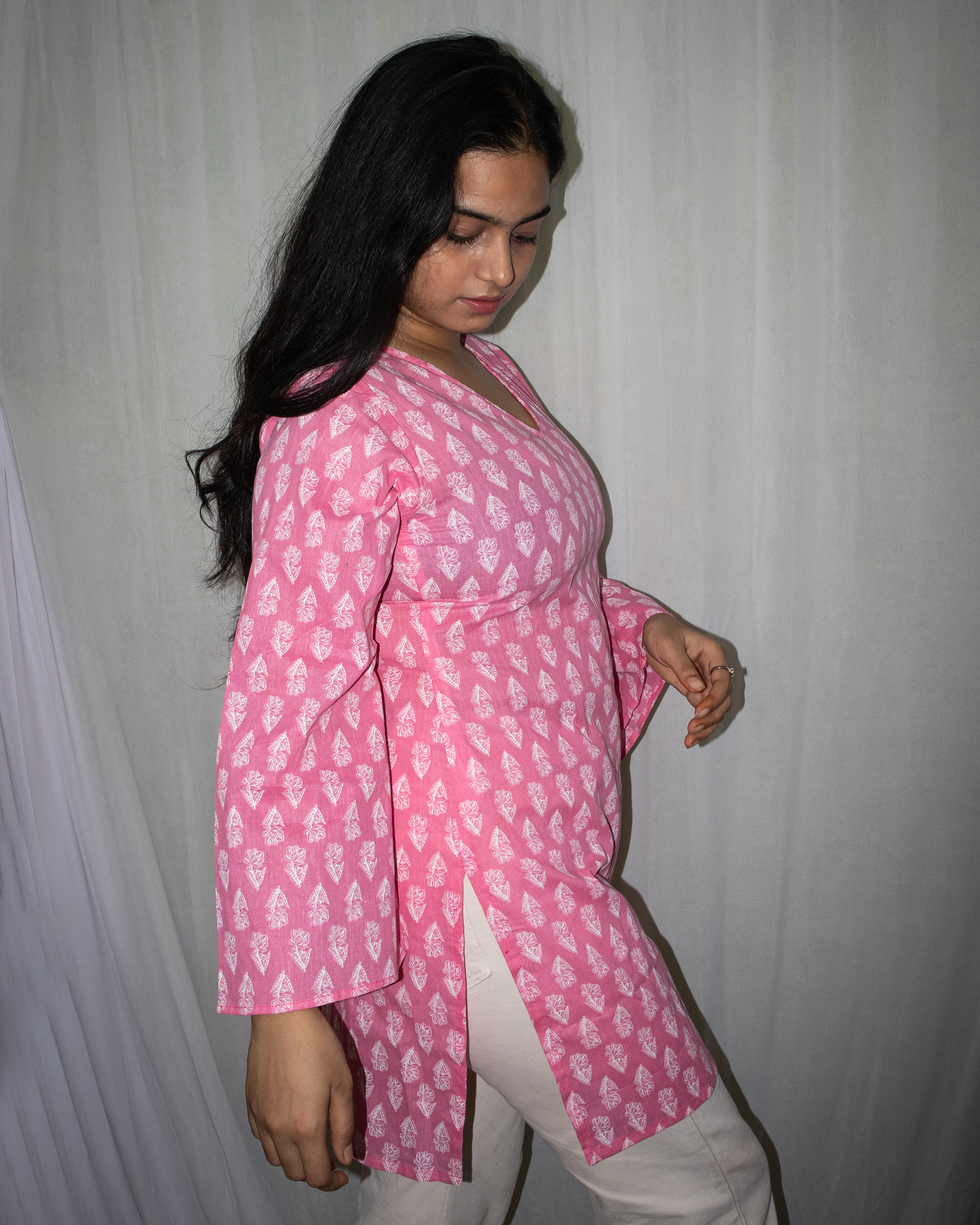 Kusum V-Neck Bell Sleeve Kurti