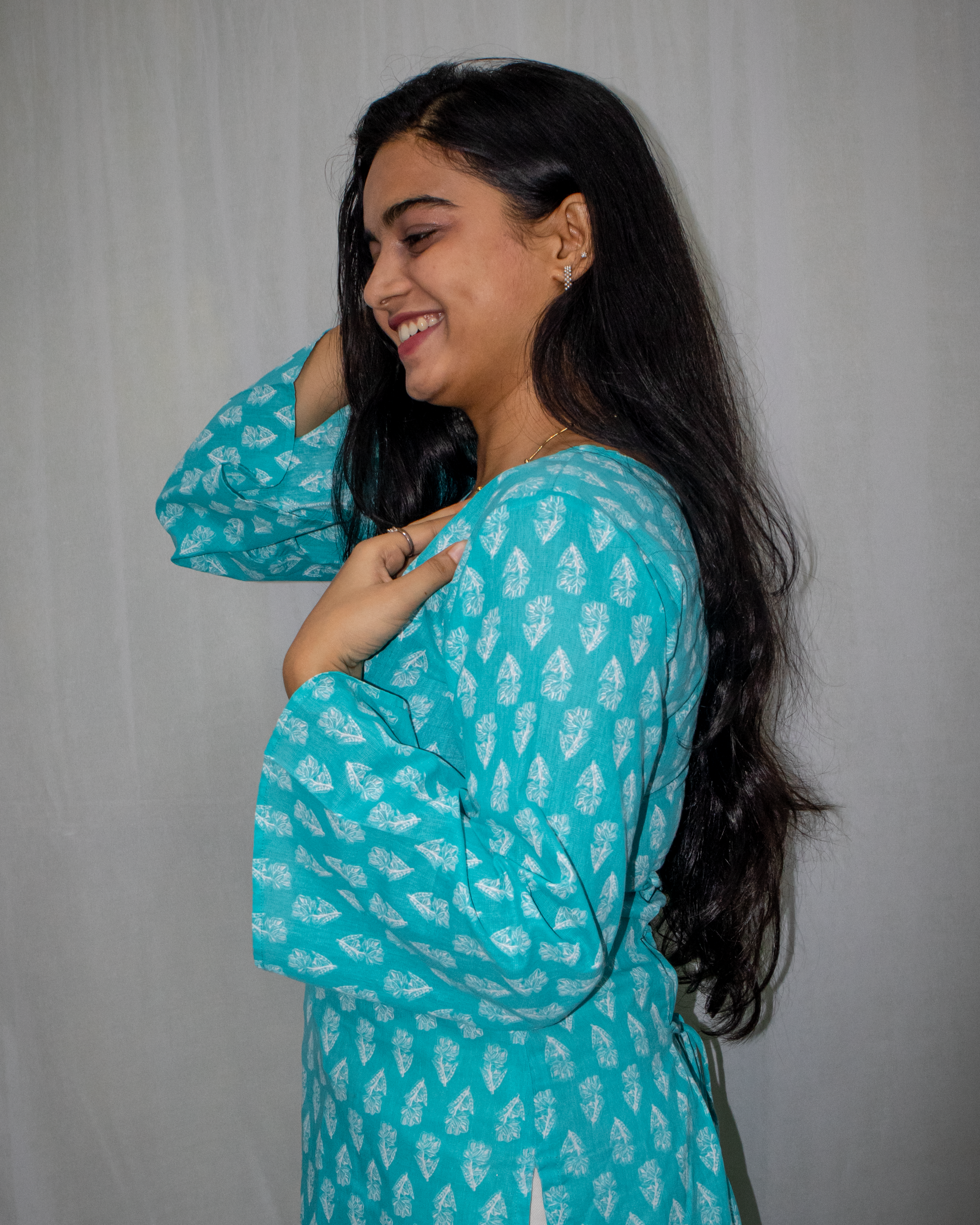 Kusum V-Neck Bell Sleeve Kurti