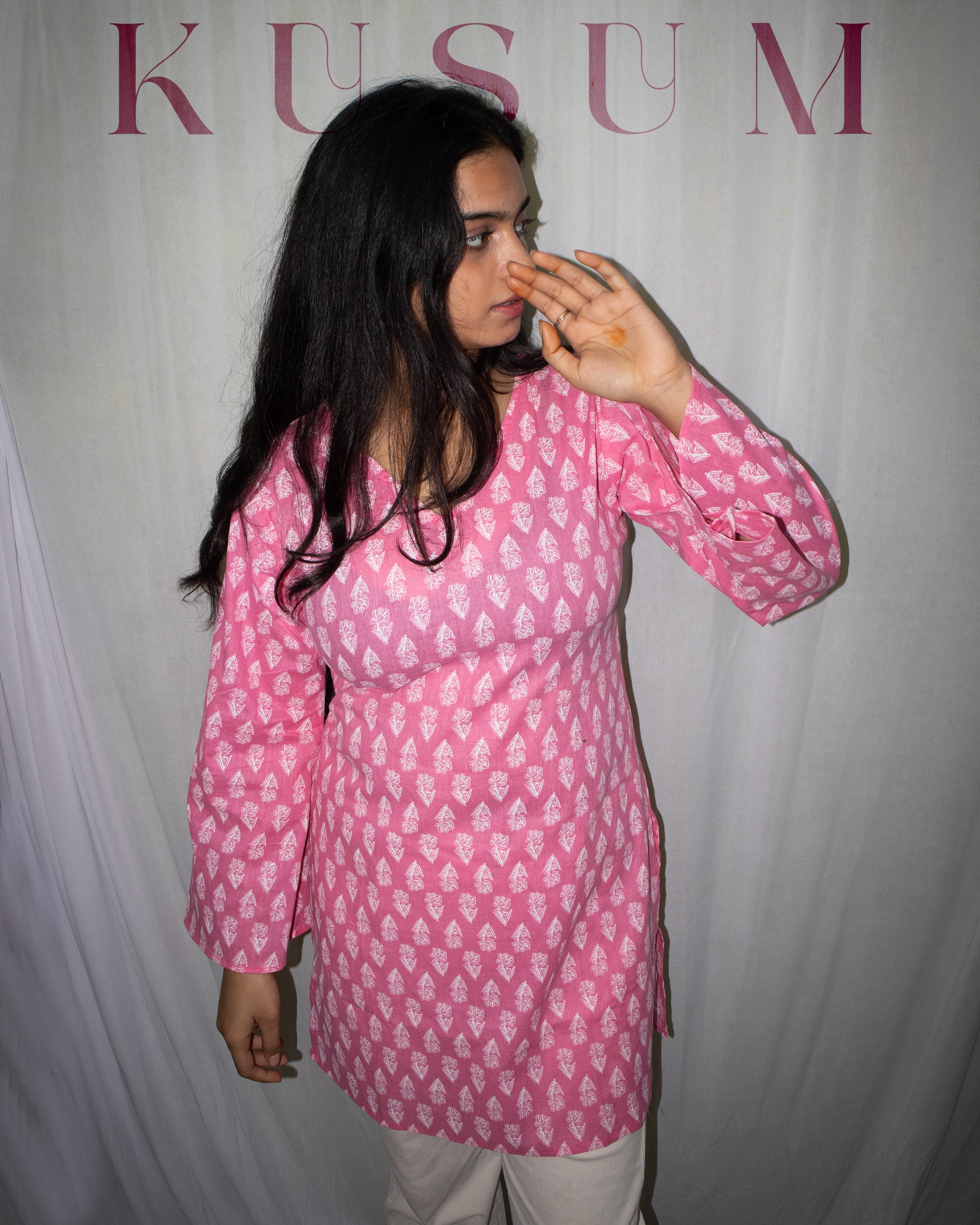 Kusum V-Neck Bell Sleeve Kurti